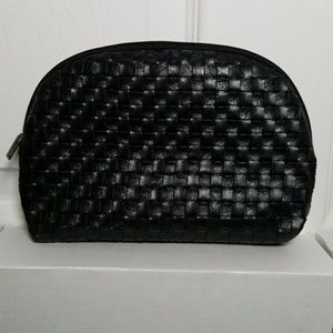 Sephora black woven cosmetic bag